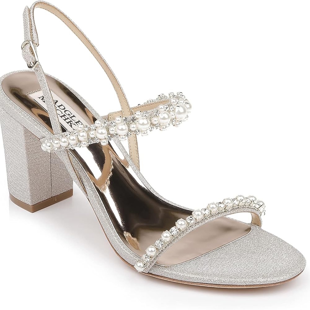 Badgley Mischka Natasha Block Heel Champagne 6.5